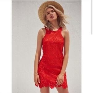 Lovers and friends caspian shift dress in coral